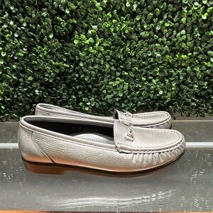 SAS Metallic Silver Loafers
